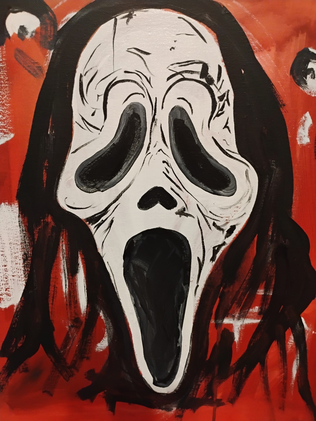 Original Painting Acrylic On Canvas Scream Ghostface Expressionist 16×20″