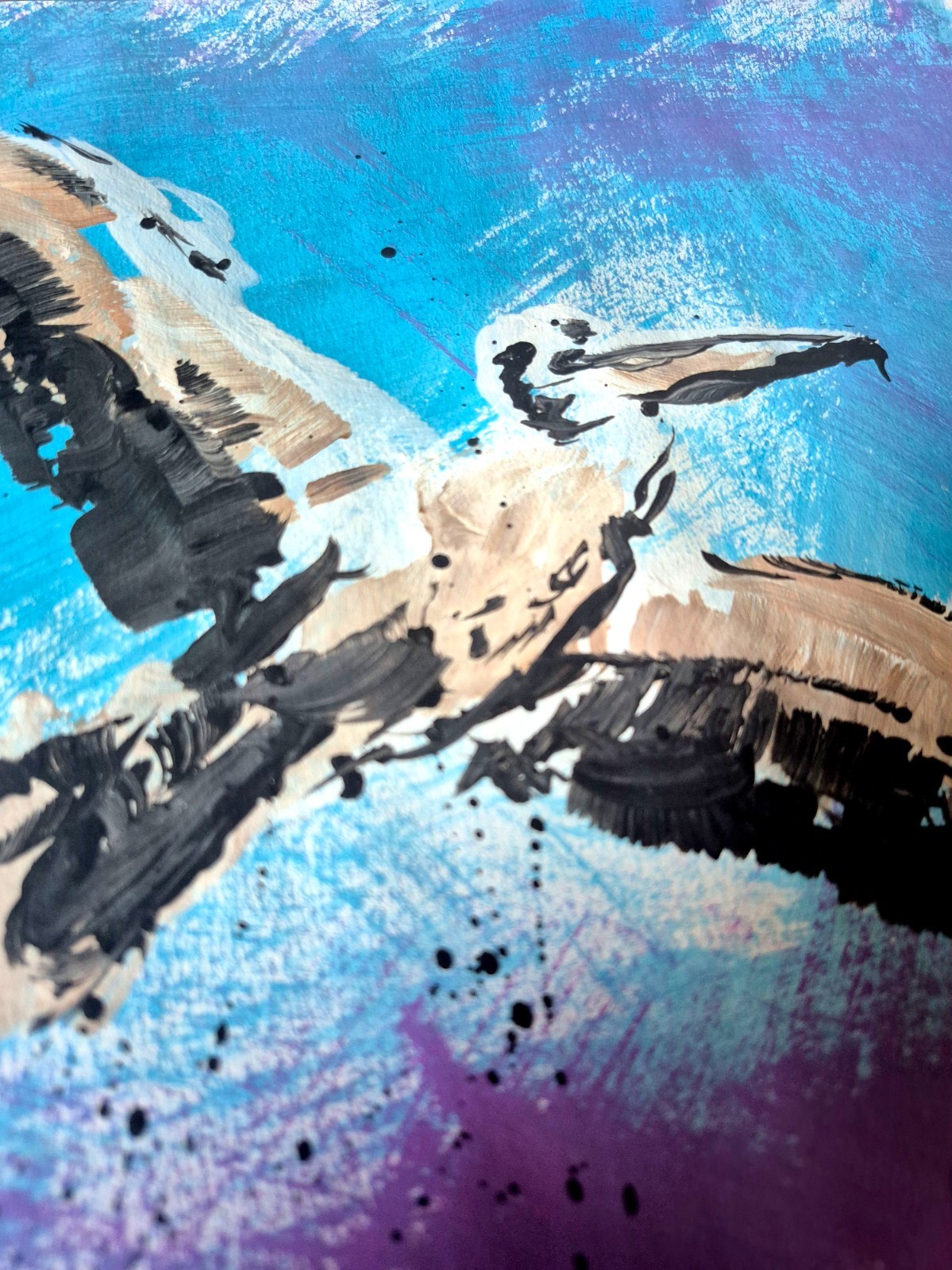 Original Expressive 11×14 Acrylic Bird Animal Art Signed Contemporary Decor P162