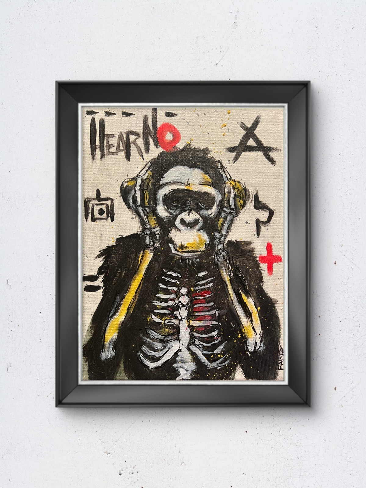 HEAR NO — Hero Series No. 5 | 9×12 Original Mixed Media | Jim Faris