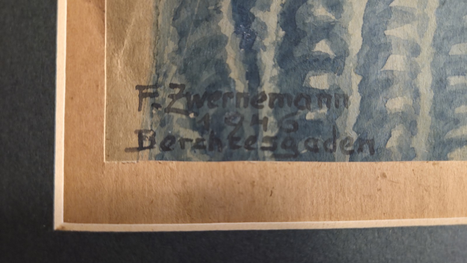 1946 WATERCOLOR PAINTING,YOUNG LADY BERCHTESGADEN,GERMANY of F. ZWERNEMANN 27×21