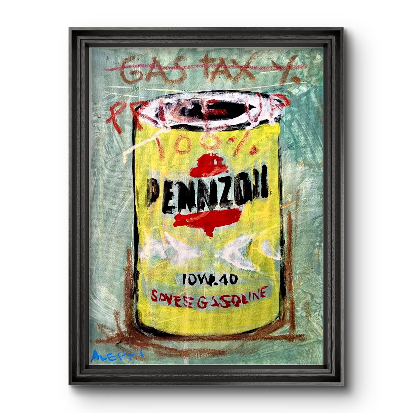 Abstract Expressionism Original Painting Pennzoil 9×12 Fine Art Canvas Decor