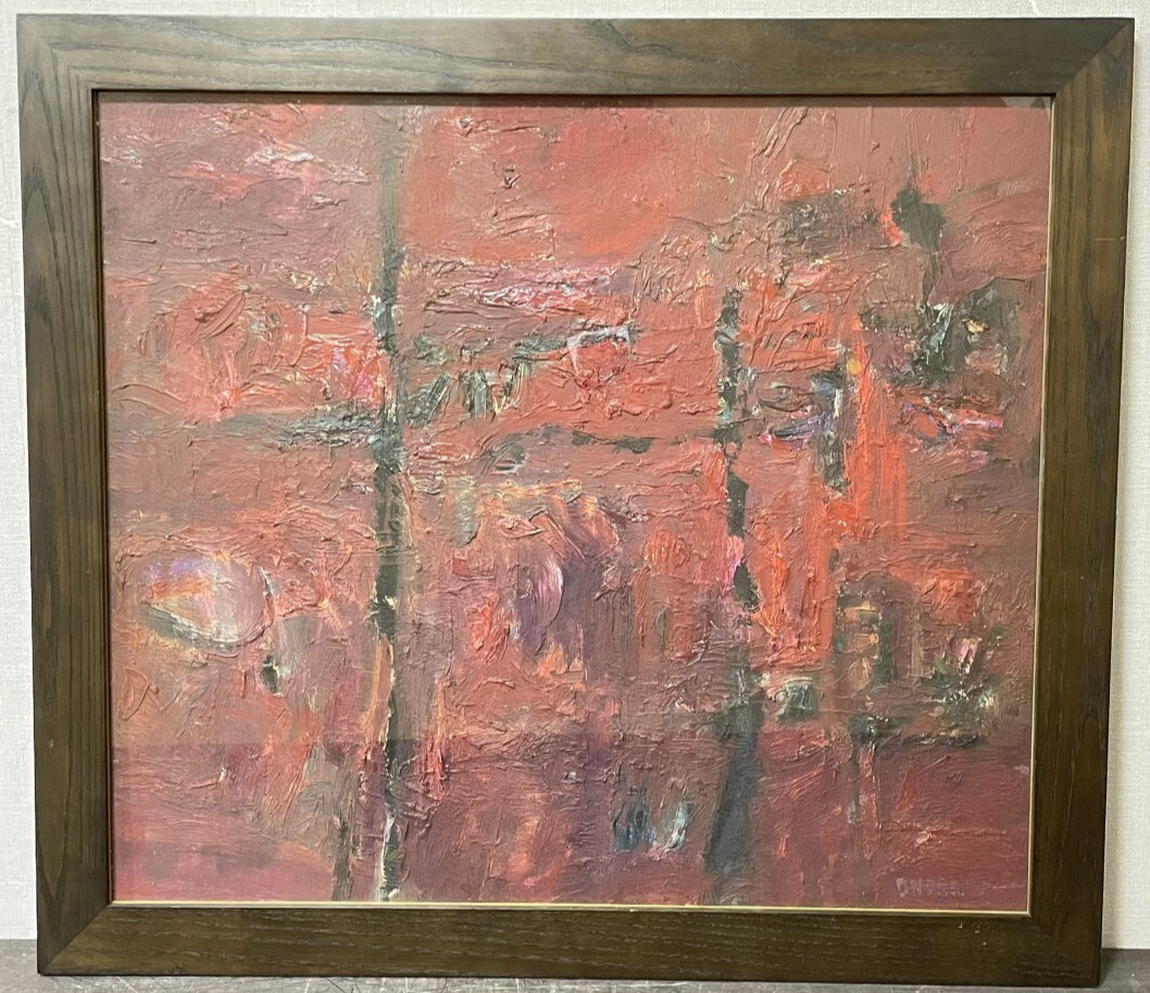 Vlado Ondrej Abstract Oil Painting Large Impasto Modern Art Signed Slovakia Art