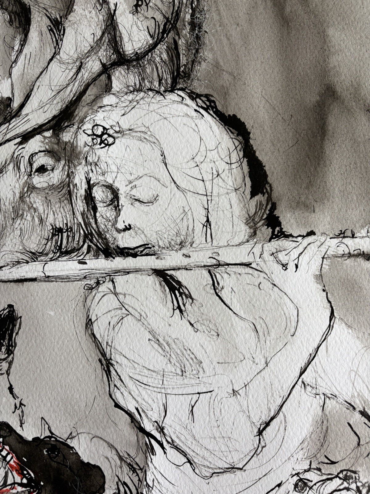 Ink On Cardboard Alain Donate 27×19 In Cuban Art PAINTING Surreal artist SIGNED
