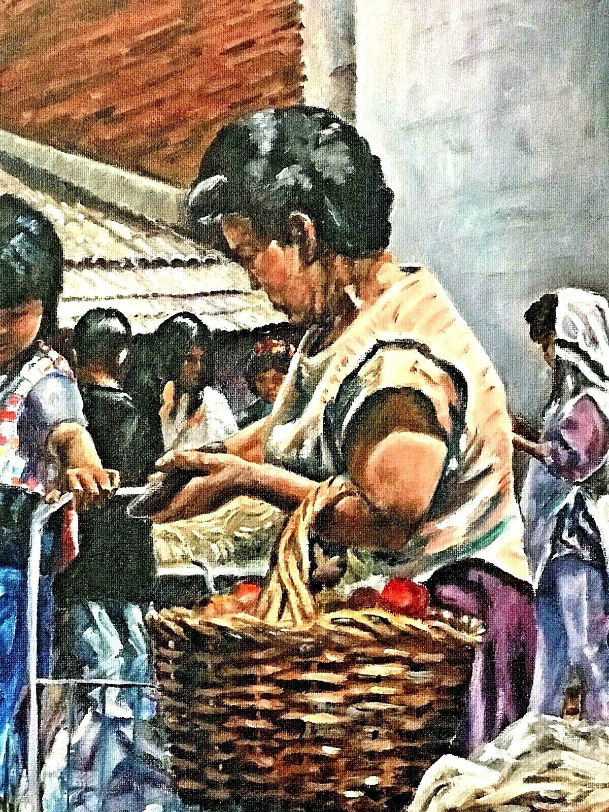 Market Day: mother goes out with her daughter getting the daily supplies needed
