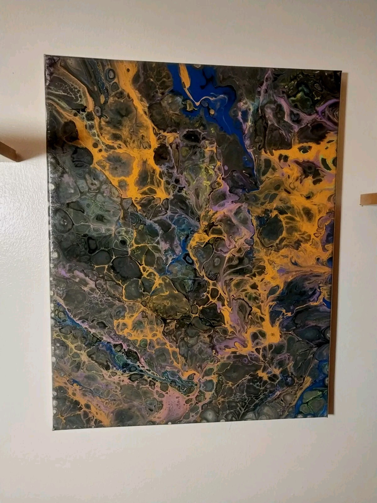 Abstract Lava Painting – 16 X 20 Inches – Epoxy Clearcoat – Original