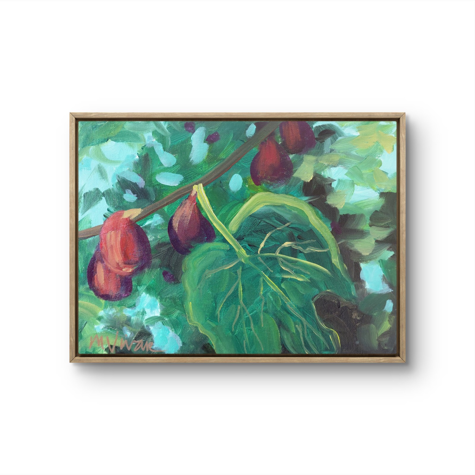 MONA VIVAR 9×12 Original Fruit Tree Impressionism Acrylic Abstract Canvas