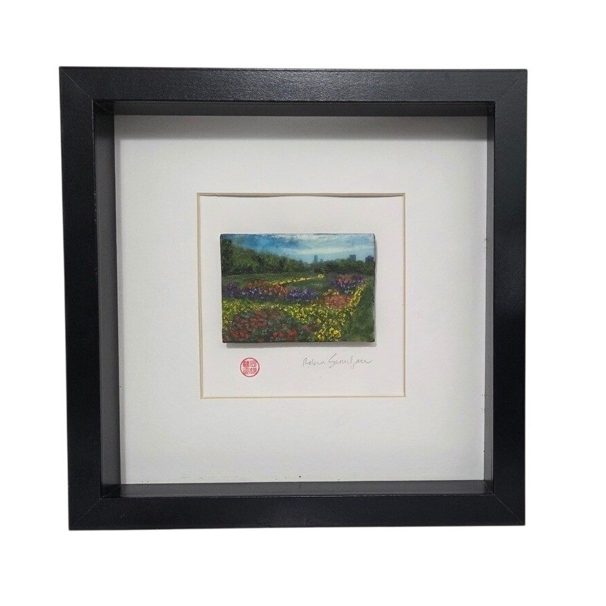 Robin Samiljan Original Miniature Oil Painting Framed Floral Landscape Cityscape