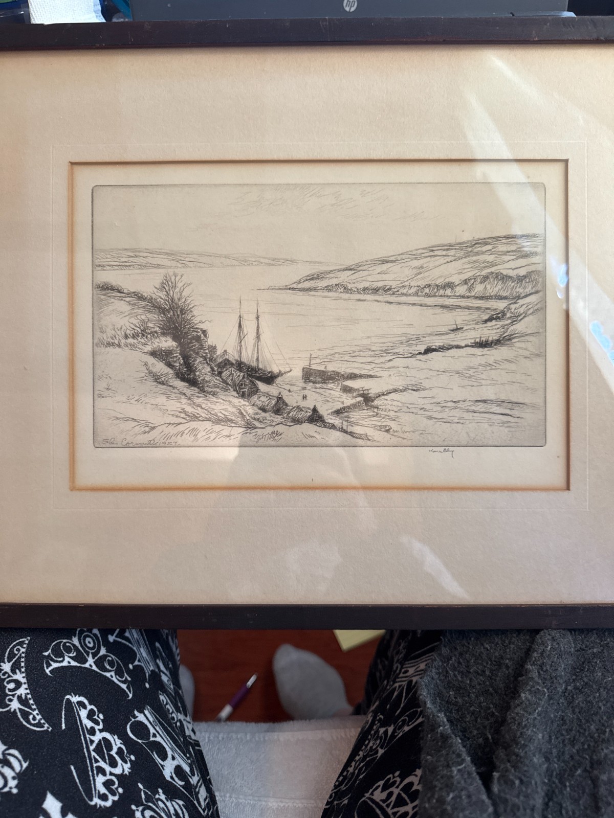 Cornwall England 1927 vintage etching by Kerr Eby