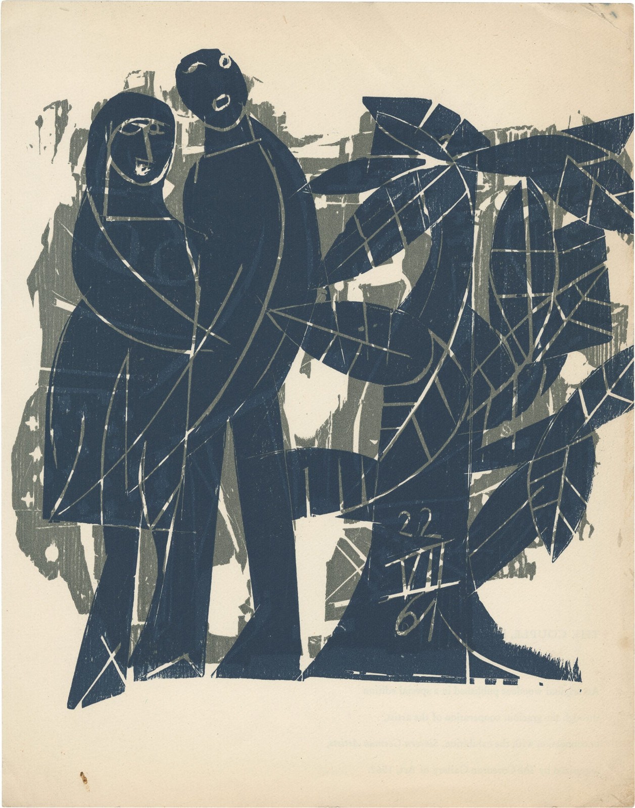HAP Grieshaber COUPLE Original woodcut print created for The Corcoran #170968