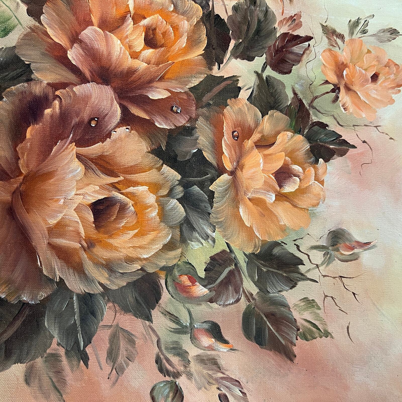 still life with flowers by Trudi Parker, signed, oil on canvas, unframed