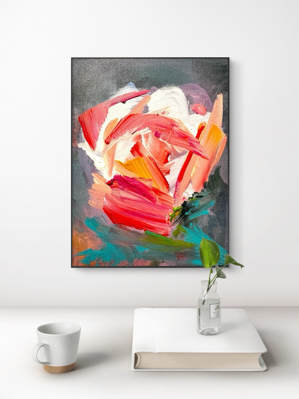 SAMATOWIC Original Abstract Expressionism 8×10 Flowers Handmade Signed Art 227