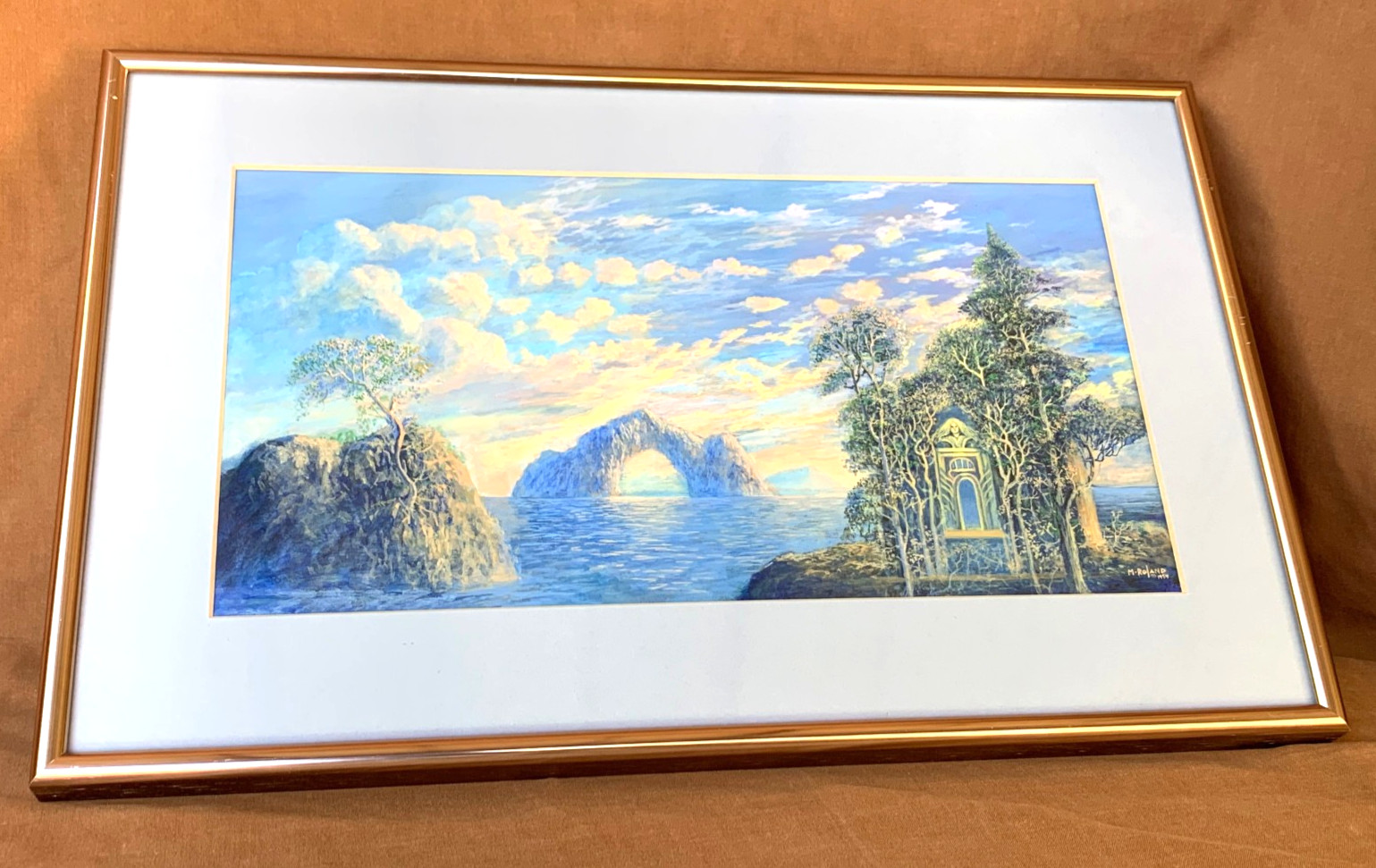 Mark Roland Original Acryllic Painting Surreal Fantasy 1994 Framed Ex Cond