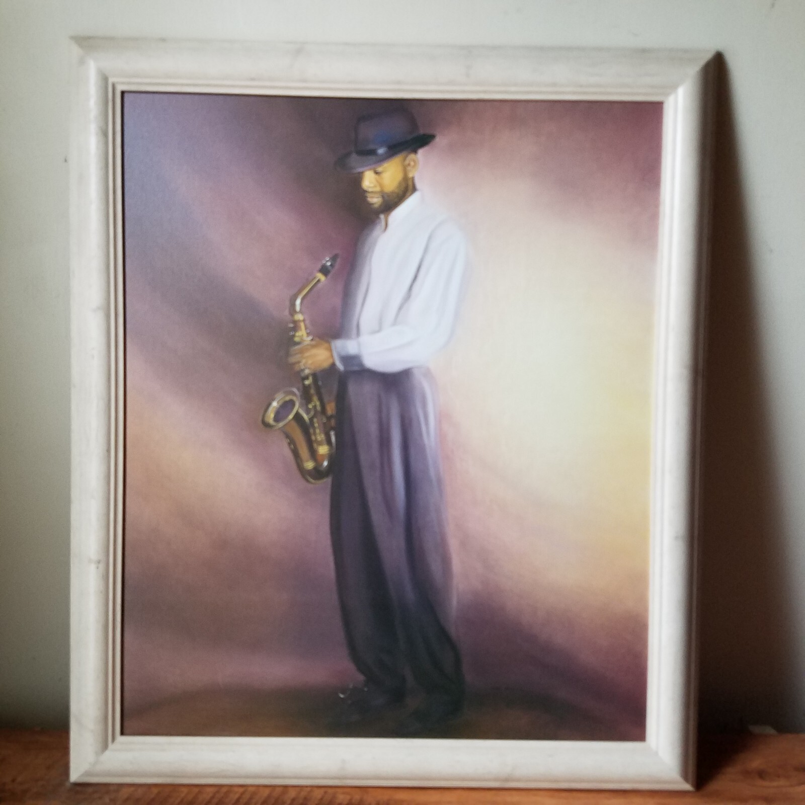 JUNE MARIE BLACK AFRICAN AMERICAN SAXOPHONE PLAYER CANVAS LITHOGRAPHIC PRINT 🎷