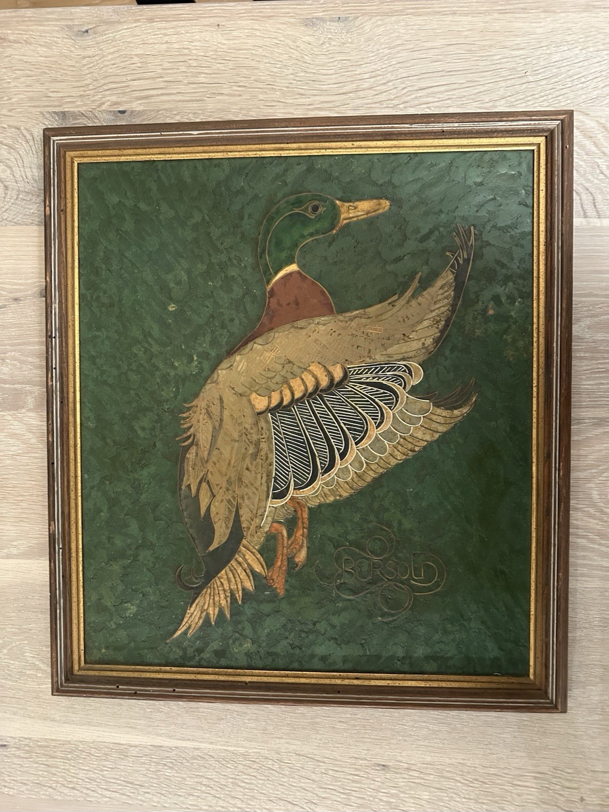 Cloisonne Mallard Art – Large – Thomas Ebersold Vintage, OOAK