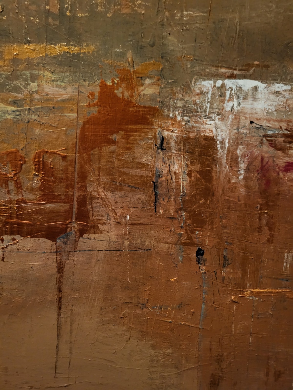ORIGINAL COFFEE COLORED ABSTRACT ARTWORK Beautiful Outsider Art Painting NEW…