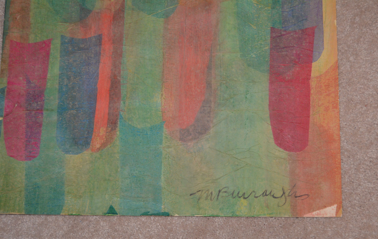 ORIGINAL MARGARET BURROUGHS AFRICAN AMERICAN ART COLLAGE 27 1/2X19 IN PERSON