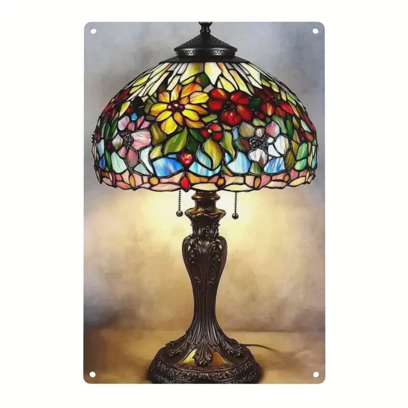 8x12inch Colorful Lamp Metal Wall Art Home Decor Any Room