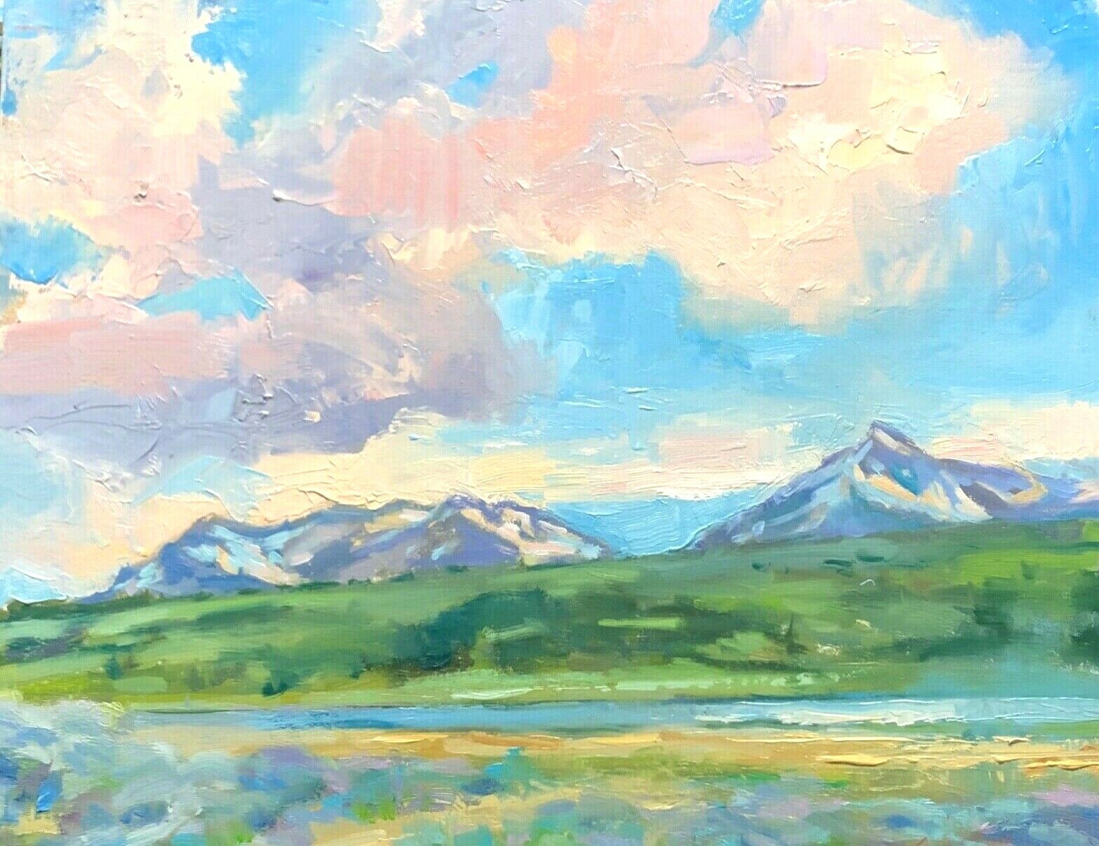 Clouds over Lamar original oil painting landscape Montana impressionism art