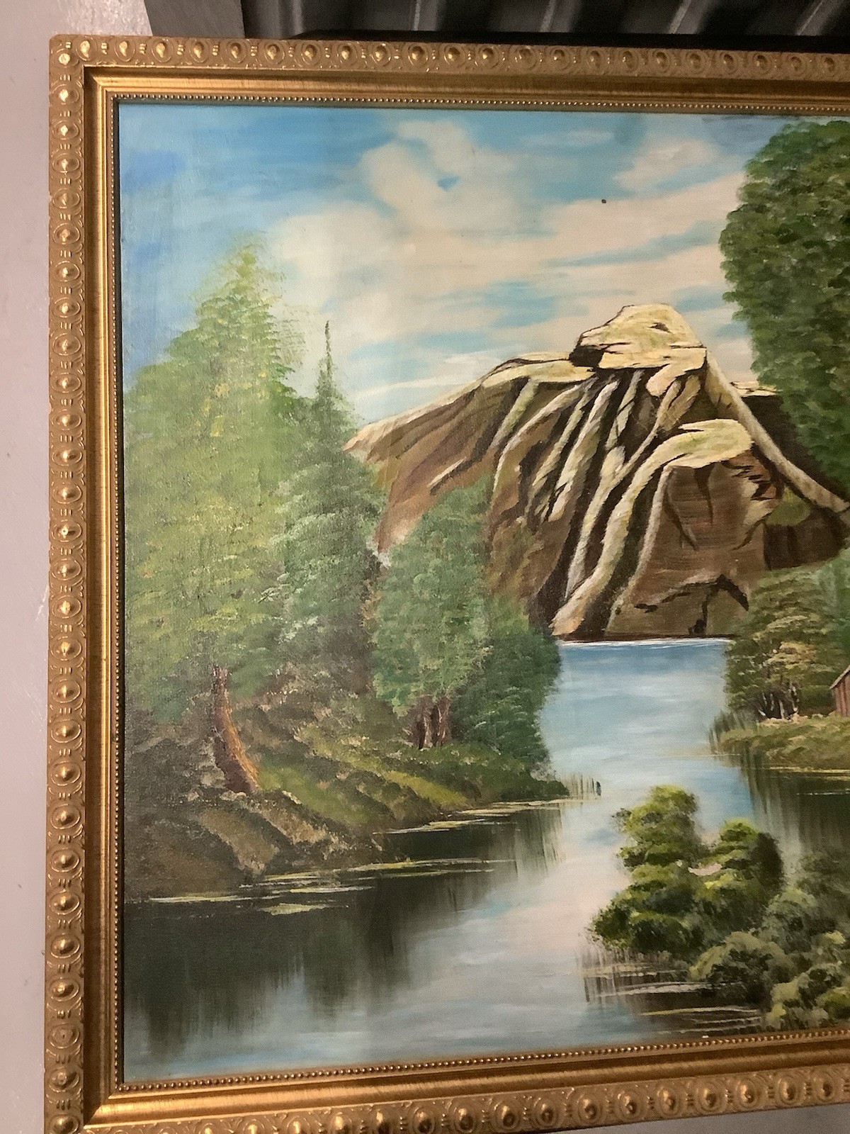 Mountain River Scene Paining W29 H23