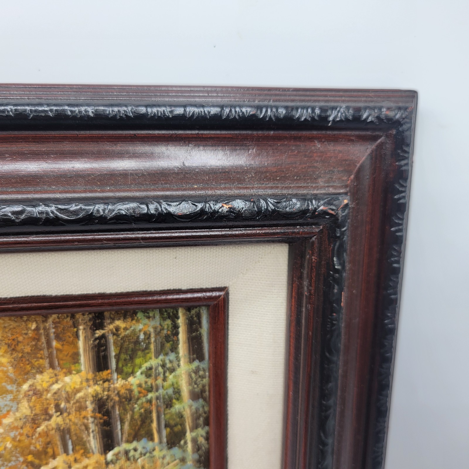 Vintage “River And Landscape Scene” Oil Painting – Framed 15×13 inches