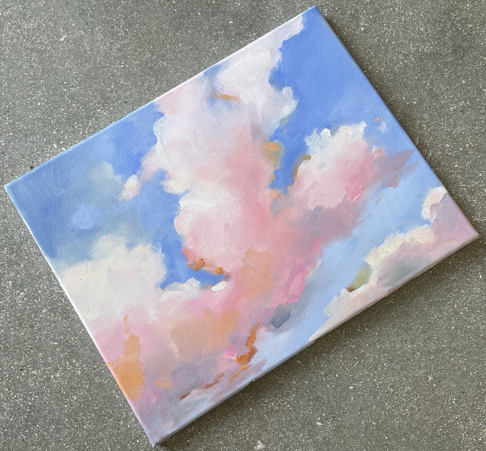 Original Clouds Oil Painting On Stretched Canvas Sunrise Contemporary Fine Art