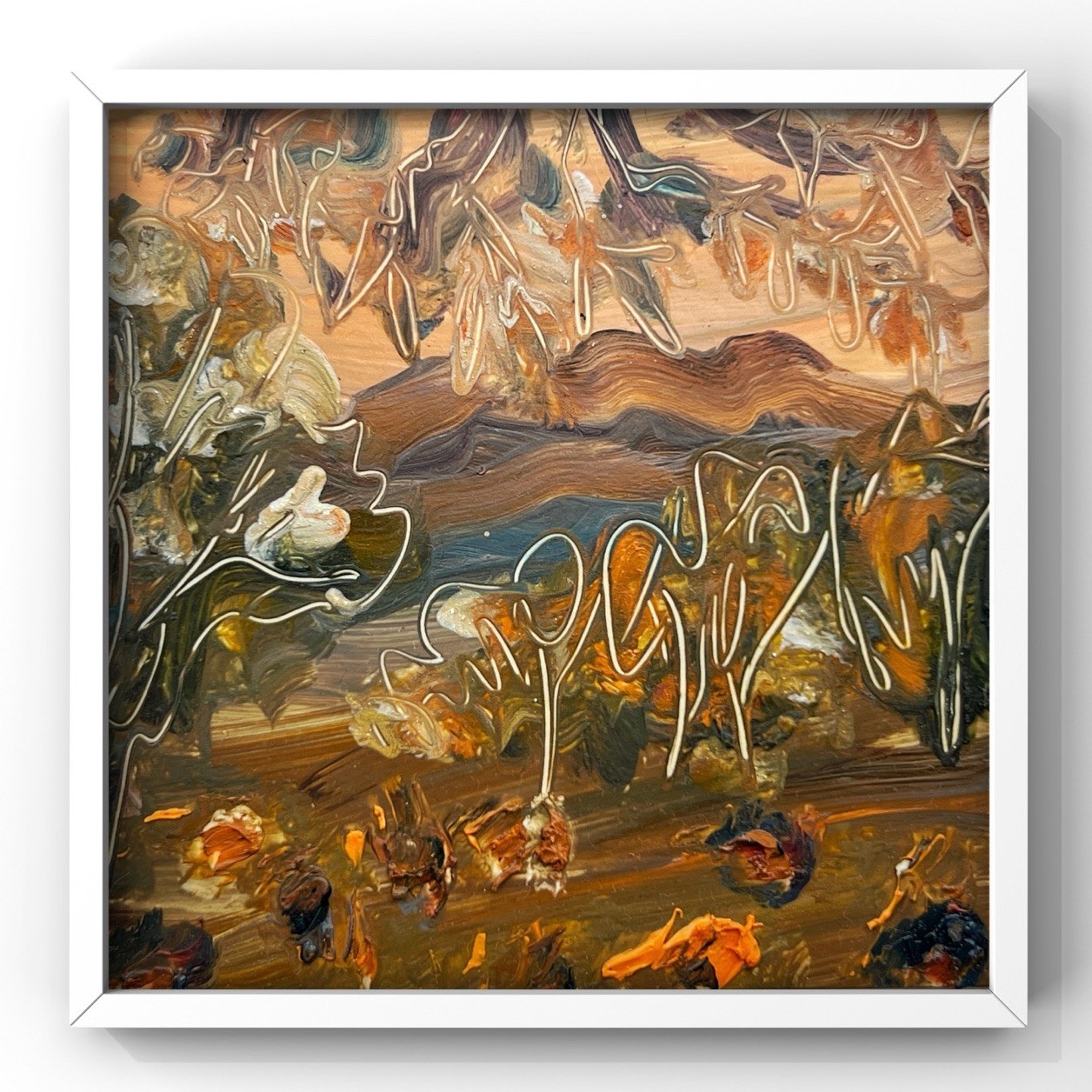 Switzerland Autumn Mountain Landscape Oil Painting Framed Swiss Fall Nature Art