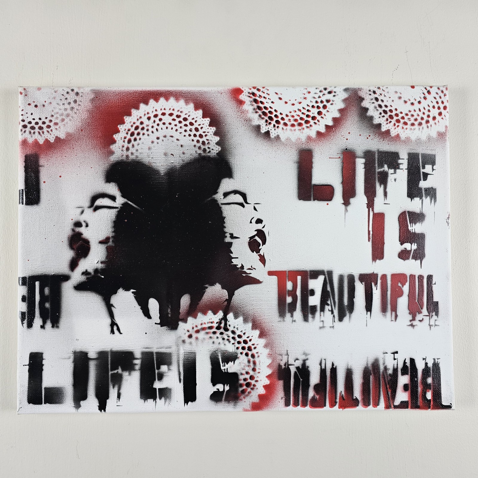 ART – Imitation Banksy Street Art Stencil Painting 16×12 Canvas Modern Art