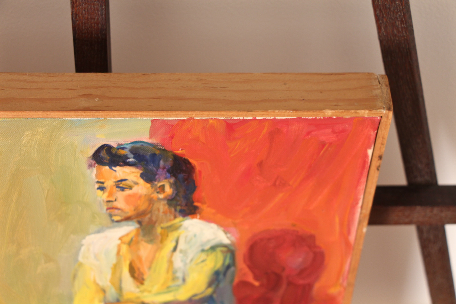 Zena Adler Acrylic on Canvas Figural Painting , 20th C. Modernism ~14.5″x18.25″