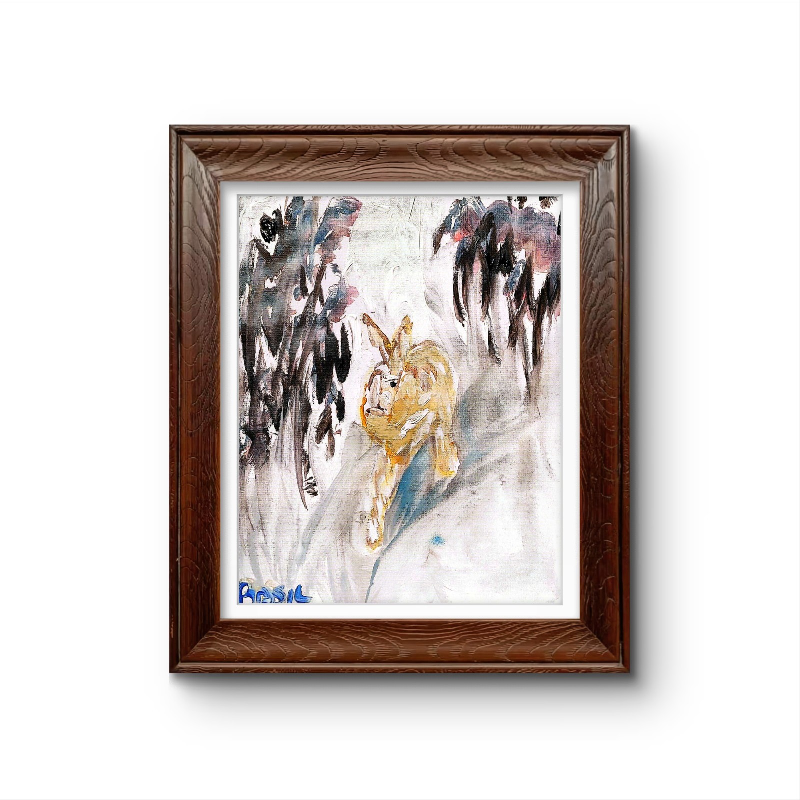 Hare Run Original Expressionism Acrylic Abstract Canvas