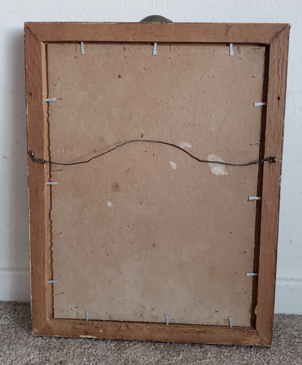 Antique 1920s Little Girl Child Oil on Canvas Painting Pie Crust Picture Frame