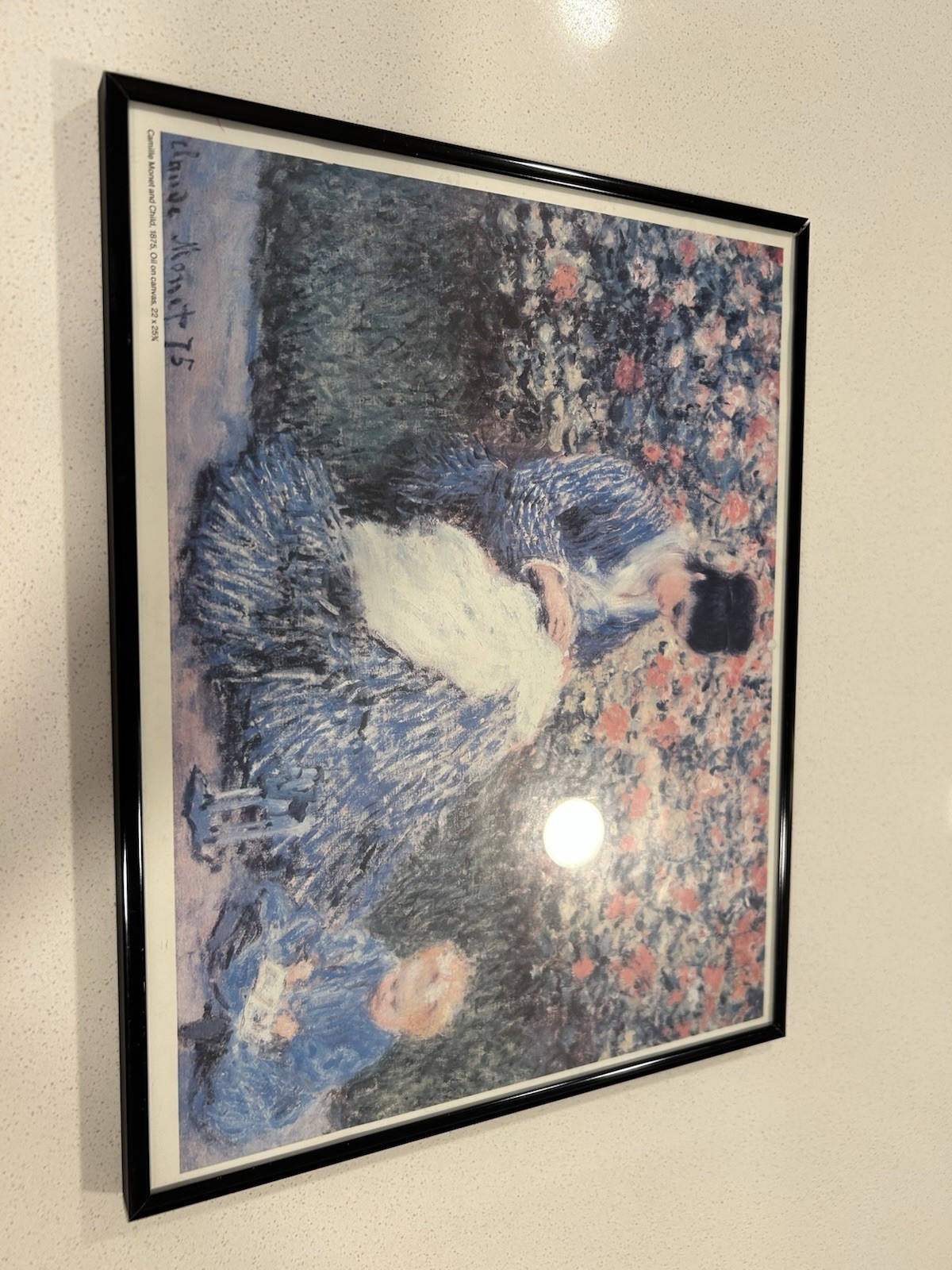 Oil painting Claude Monet – Camille Monet with a child with spring flowers ART
