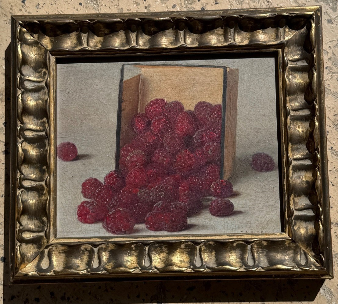 Early Western Artist Elbridge A Burbank Still Life Listed American Painter