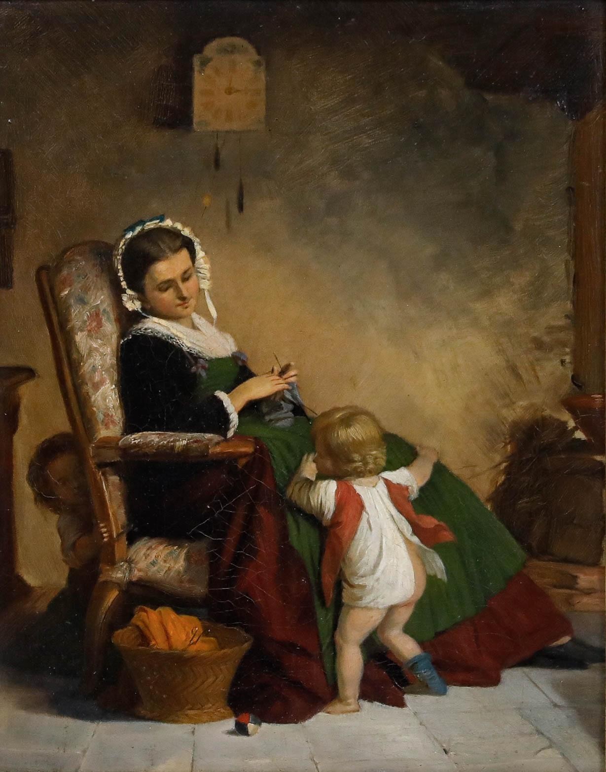 After Jacques Alfred van Muyden (1818-1898) – 19th Century Oil, Hide and Seek