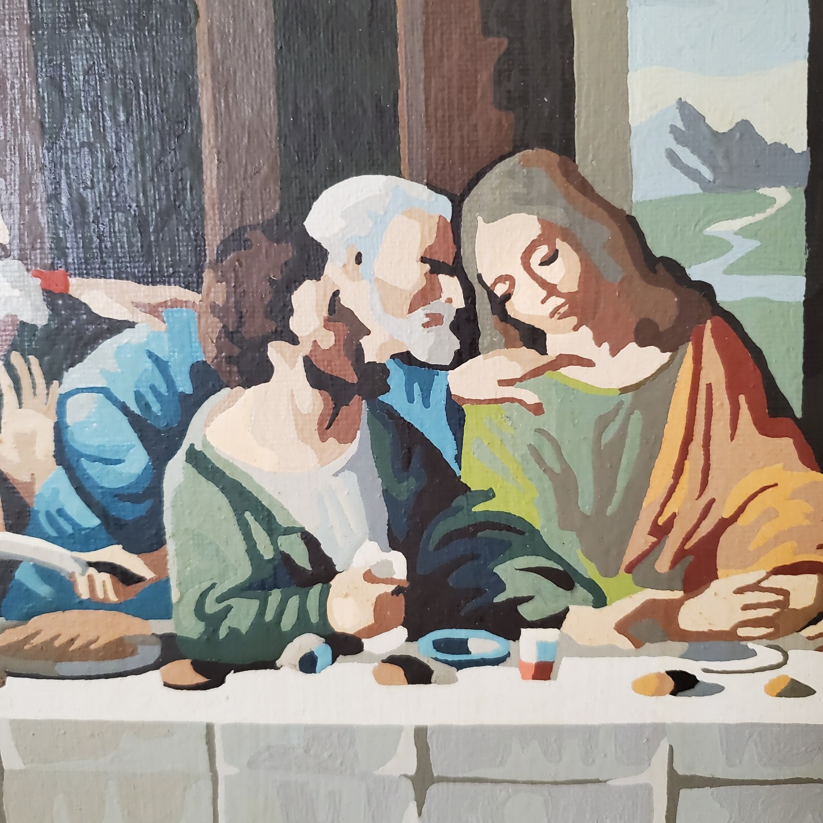 The Last Supper Oil Painting Framed 35 Inch x 18 Inch Jesus Christian Beautiful