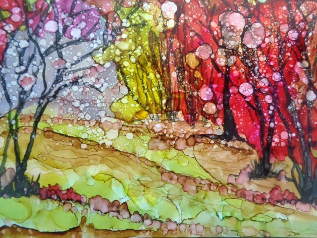 One Of A Kind – COLORFUL VIBRANT NATURE FOREST WOODS TREES Landscape Painting