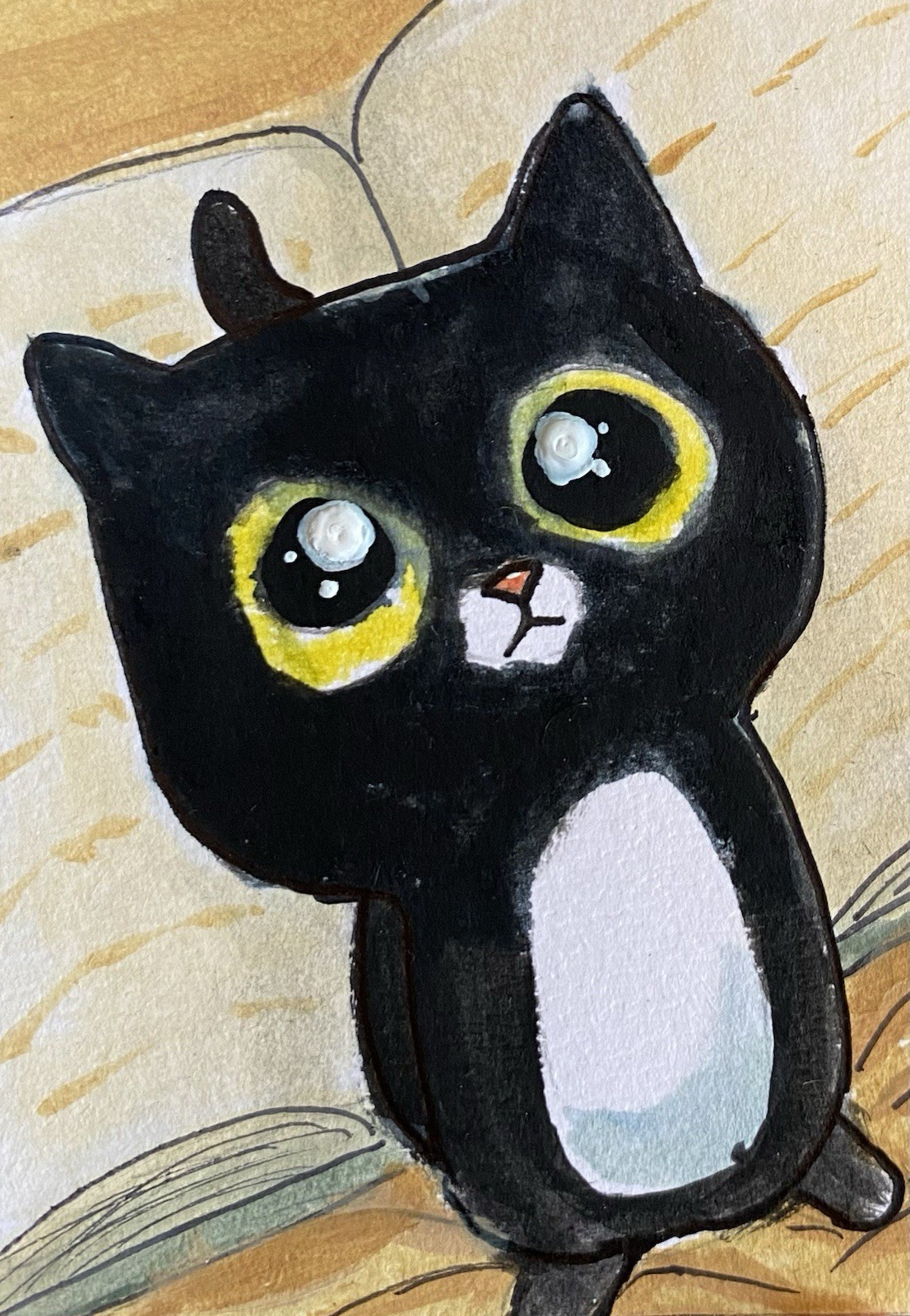 ACEO Original Mixed Media Painting Art
