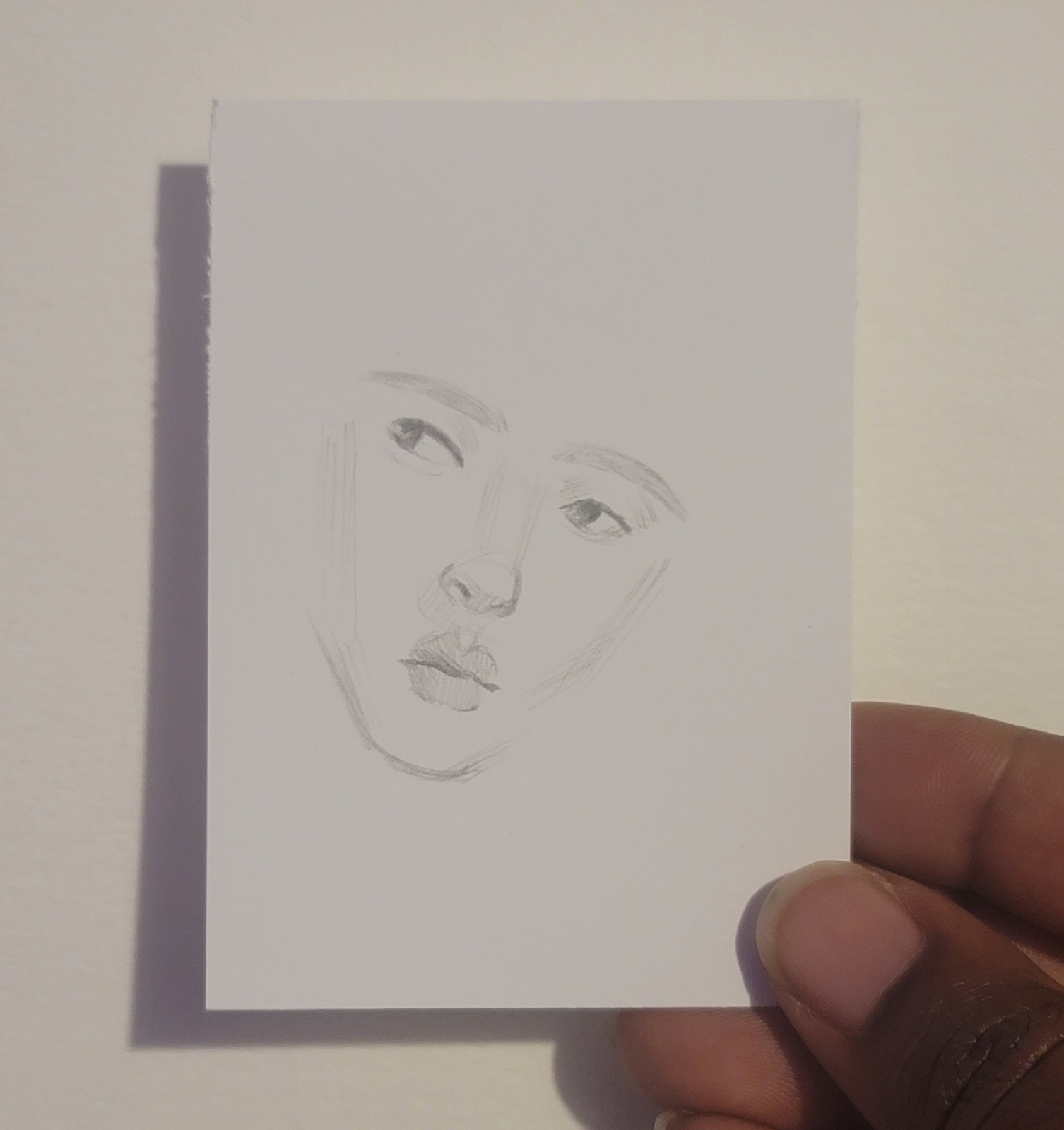 ACEO Original Facial Expression Study Mini Art Pencil Sketch Figurative Art
