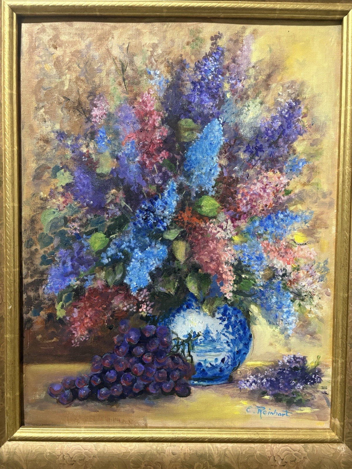 C Reinhart Oil On Board Still Life Painting
