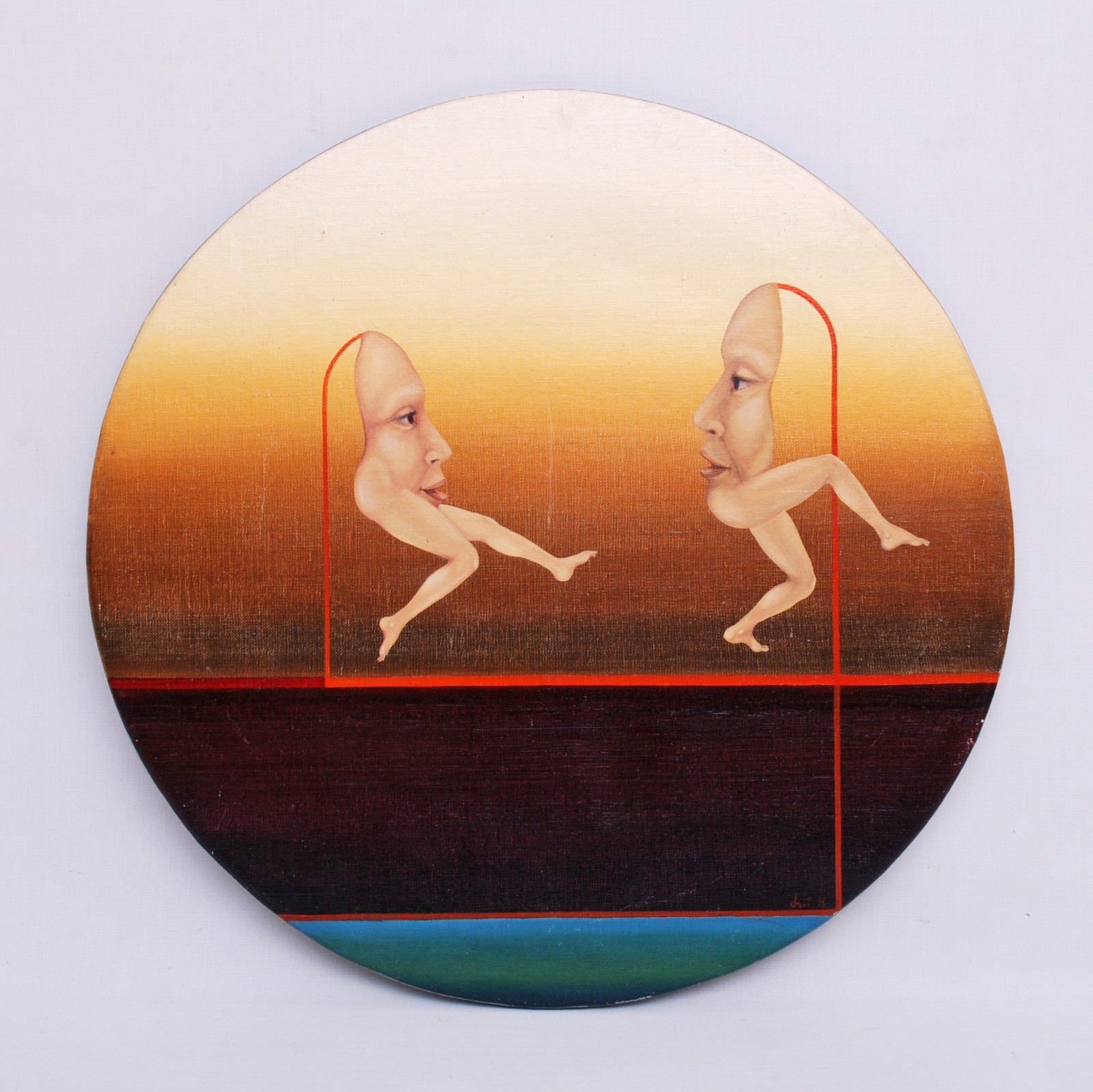 Round Oil Painting Psychedelic Horst Jürschik-Sagner Juri 1973