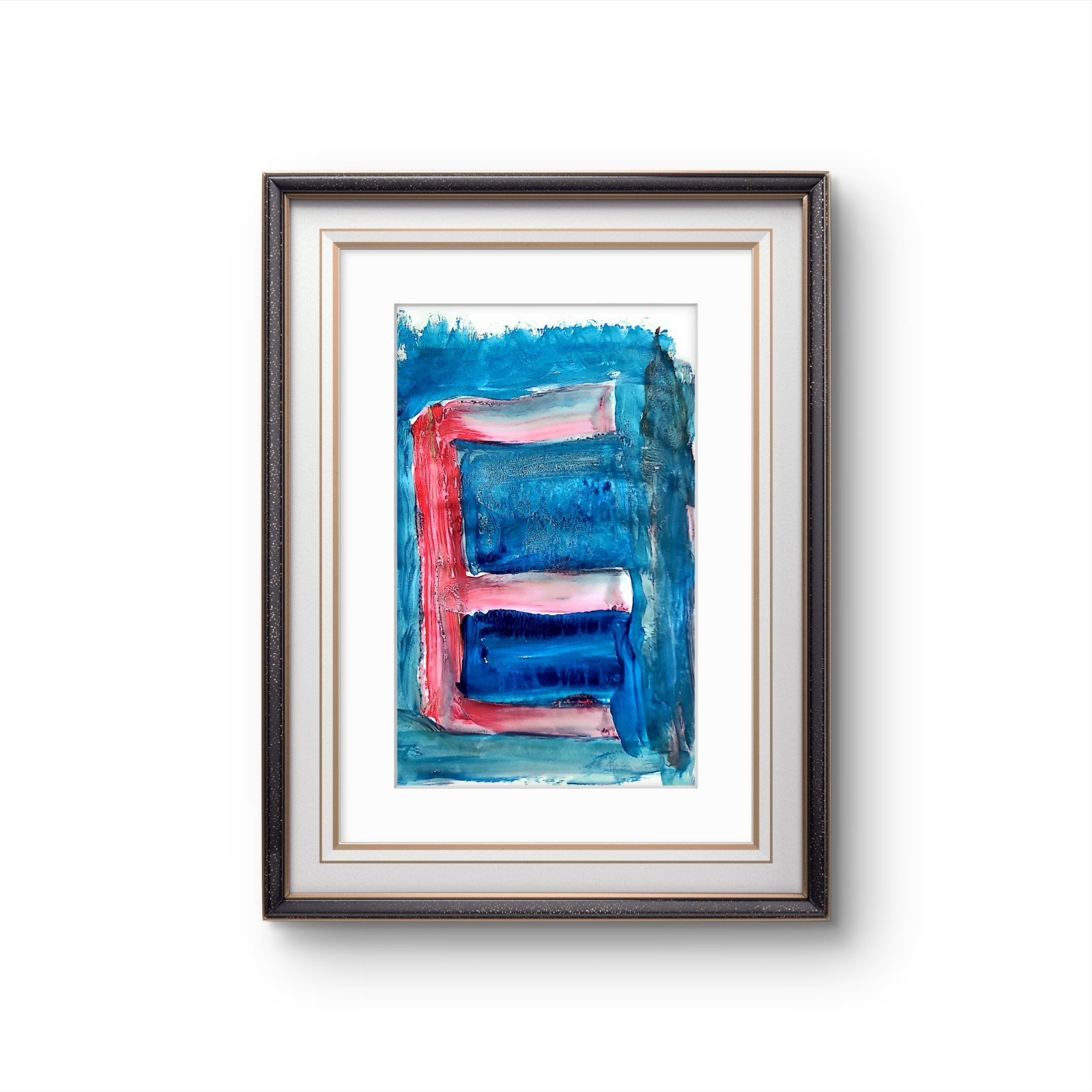 “E” Classroom Graffiti Abstract Pop Art Paper Painting Modern Design 11×14