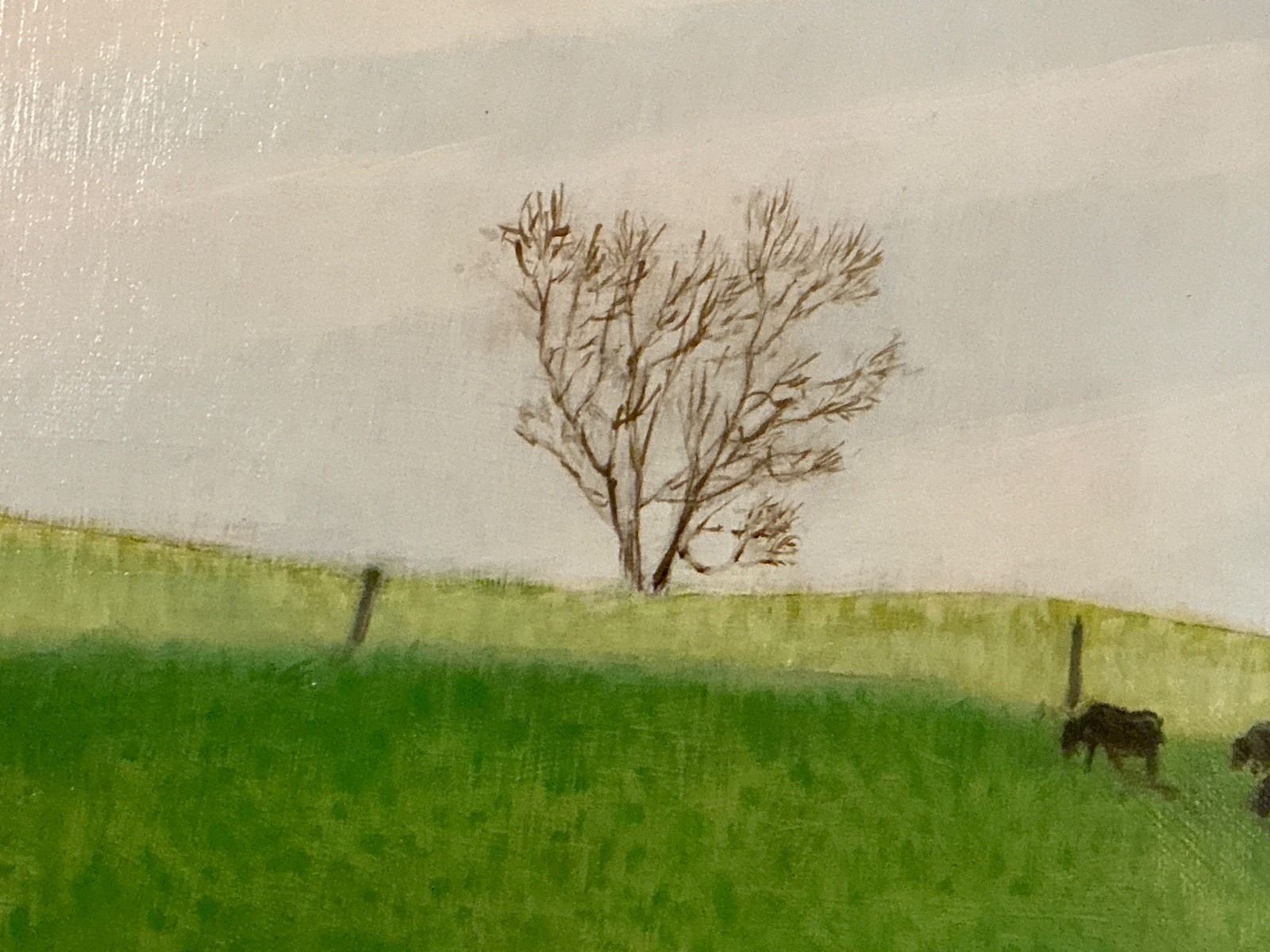 ORIGINAL SIGNED OIL PAINTING TITLED “COWS ON A HILL” 23 1/2” X 20 1/2”