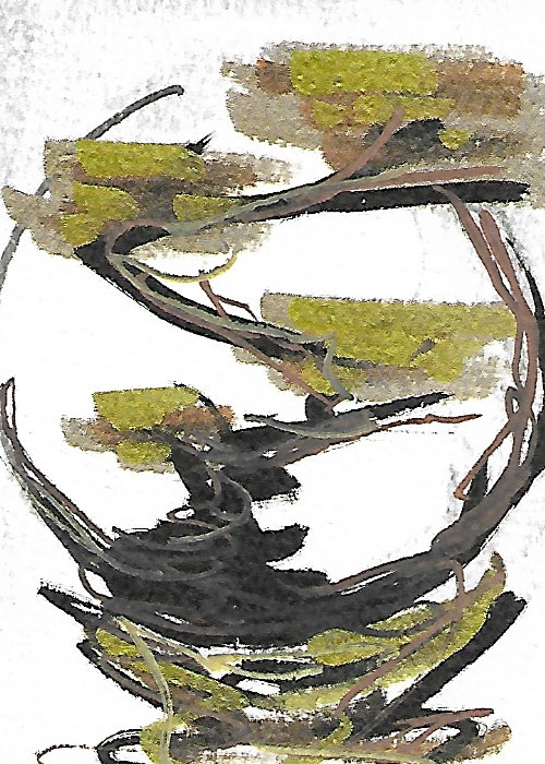 ACEO ATC CARD “Abstract Tree of Life 4” REASOR Original OOAK Painting 2.5×3.5