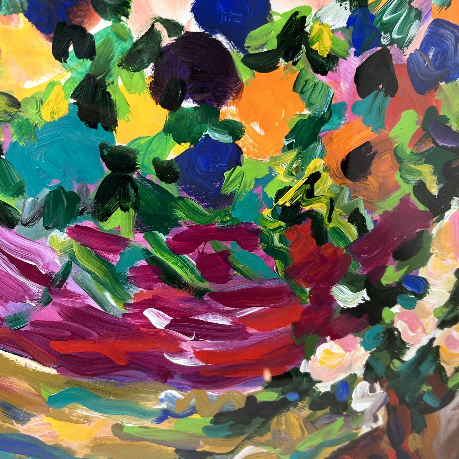 Barbara Z Lipman 1990 Original Painting On Paper Fauvist Colorist Still Life Art