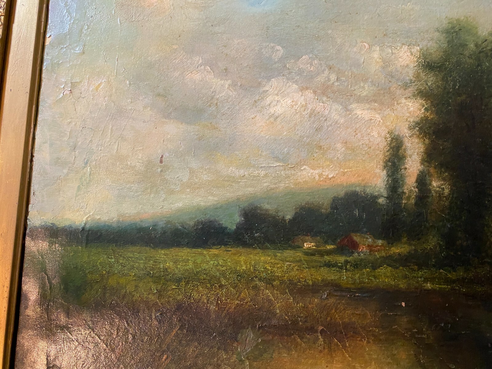 After Hudson Mindell Kitchell “Nocturne Landscape Scene” Oil Painting – Framed
