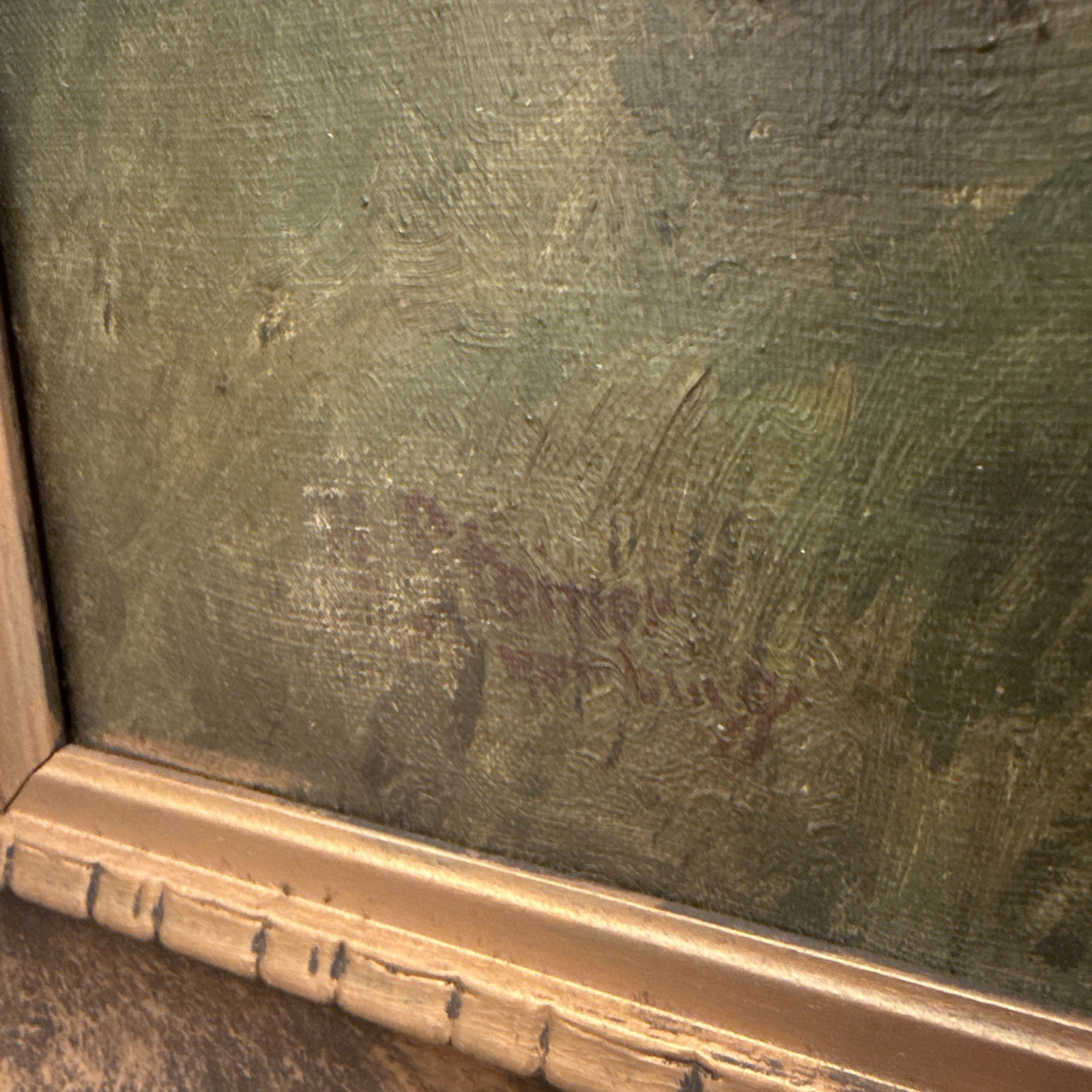 Antique German Oil Painting “Motiv aus Hofwalde bei Bramfeld” Steiner? 25”
