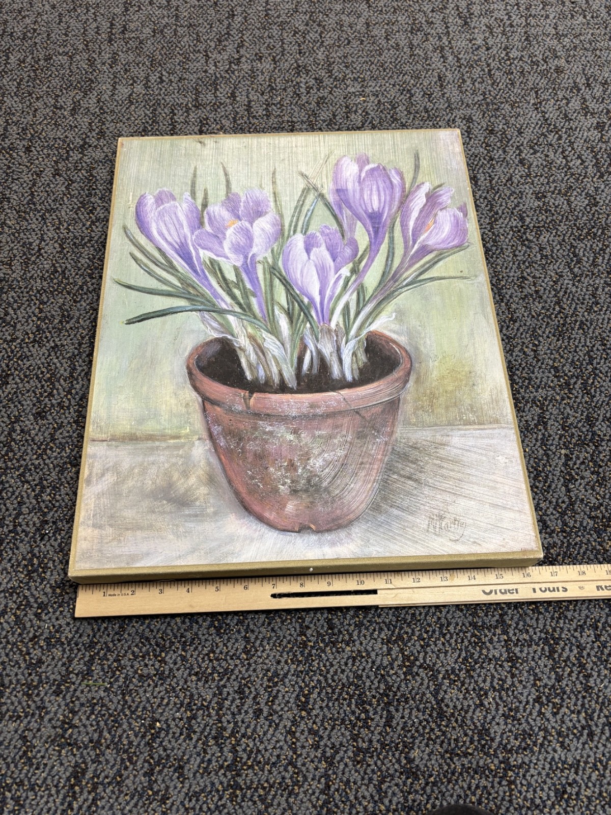 16.5 in x 21.5 in Purple Flower Art