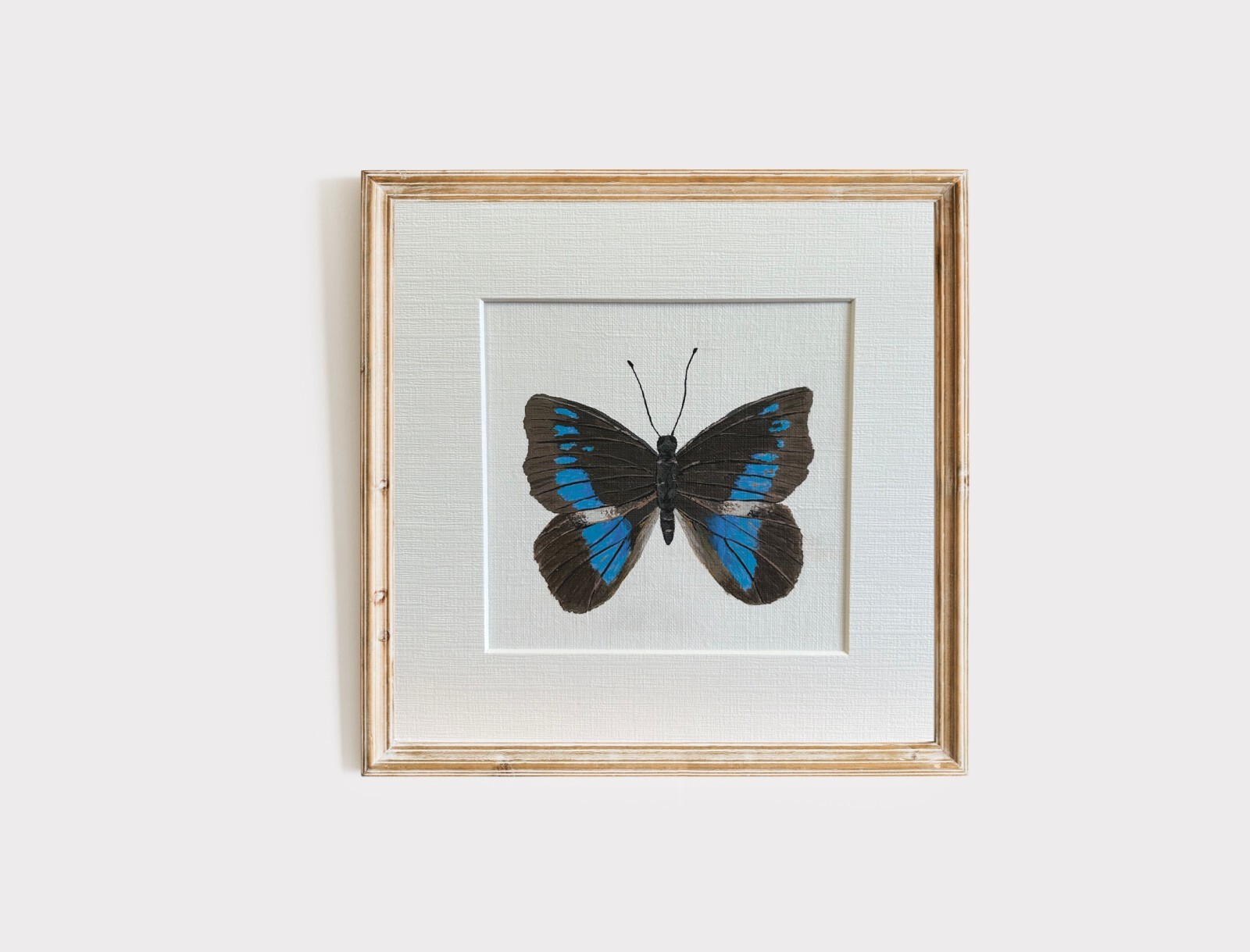 Butterfly Painting – Original Artwork & Wall Art – 5×5 Matted to 7×7 Frame