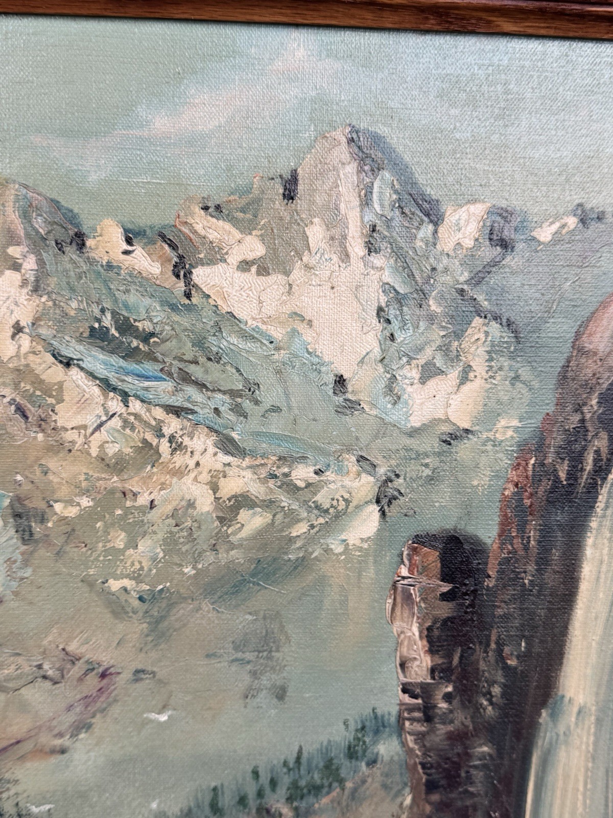 C.1930 BESSIE KENNEDY Oil Painting Original Label 20″x16″ Hardangerfjord, Norway
