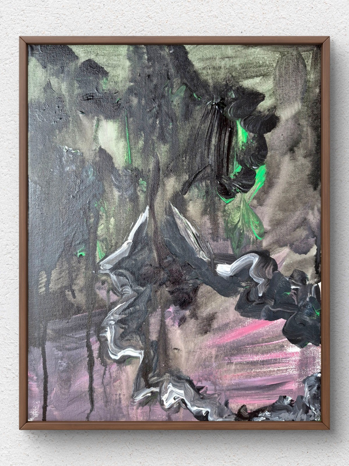 Original Expressionist Post Apocalyptic Landscape Wall Art Acrylic Canvas 11×14