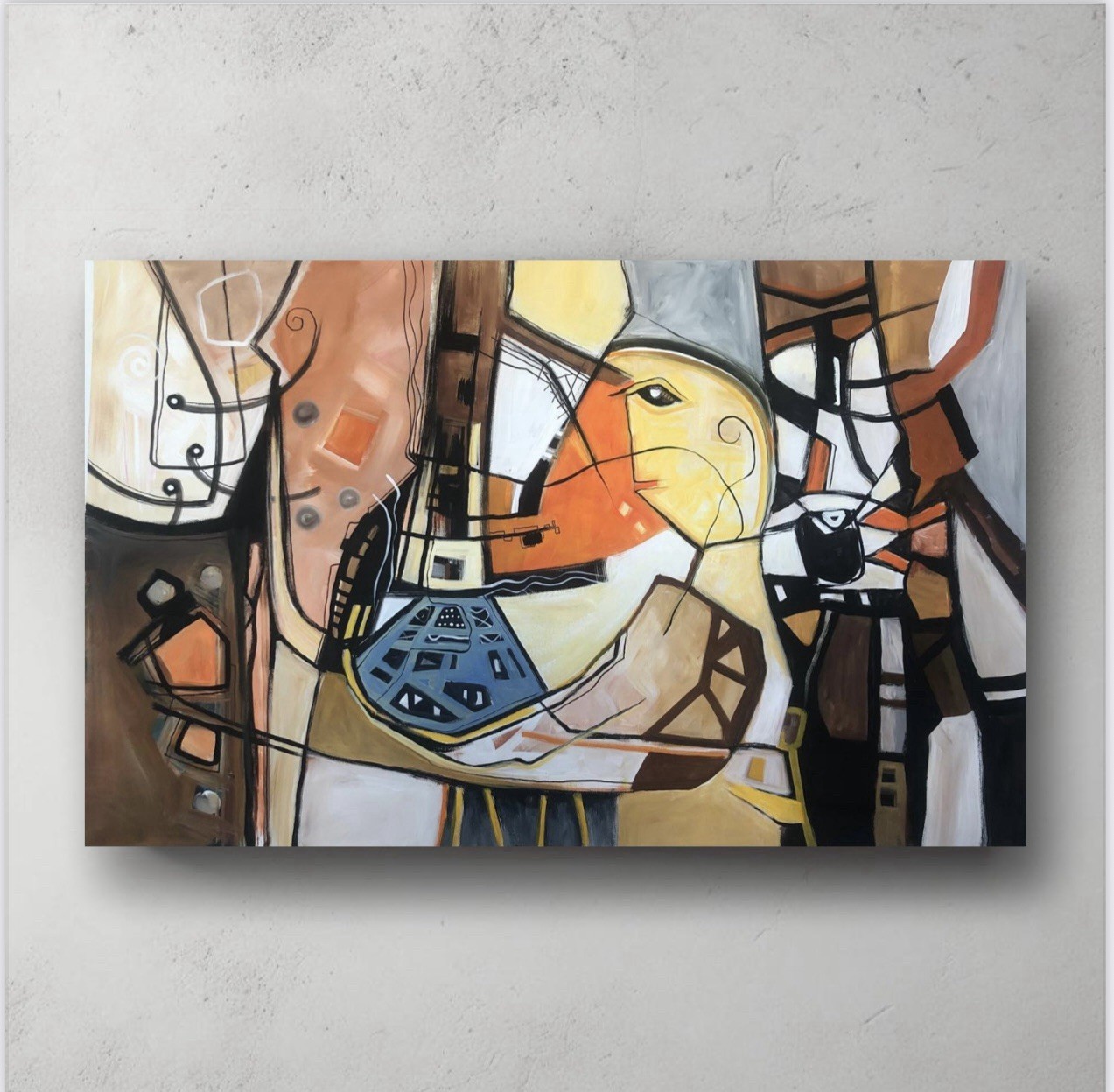 “THE TAILOR” Original painting on rolled canvas signed. Unframed. Size: 36”X 24”